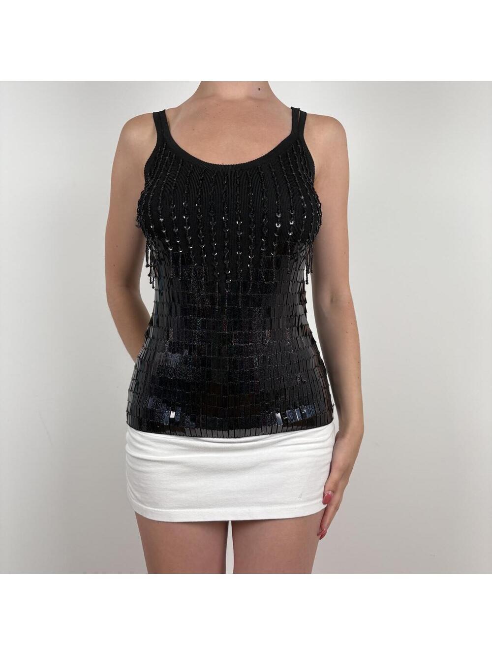 Women's Black Sequin Tank